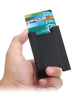 China Fashion Light Weight Minimalist Credit Card Holder For Men ID Metal Case Easy Access for sale