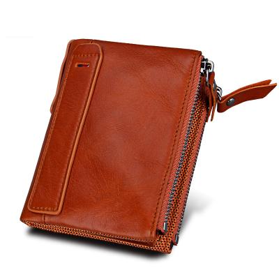 China No Men's Wallet Blocking Bi-fold Leather Men's Fashion Wallet RFID Anti-theft Brush To Whip Short Wallet For Men for sale