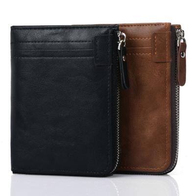 China RFID Mens PU Leather Zipper-Around Bifold Wallet Multi Card Holder Purse With Zipper Pocket for sale