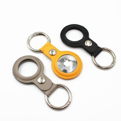 China Gender Anti-scratch Cover Device Holder For AirTag Tracker With Key Ring For Pets Keys Luggage AirTags Key Chain Leather for sale