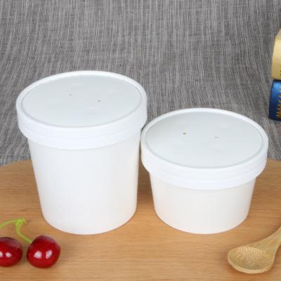 China Single Wall Disposable Hot Custom Printed Soup Bowls Wrapping Paper Soup Cups With Lid for sale