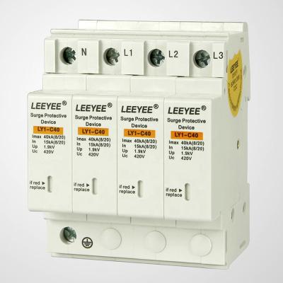 China 40kA SPD 3P+N 1.8kv LY1-40 4P Din Rail Surge Protection Device for sale