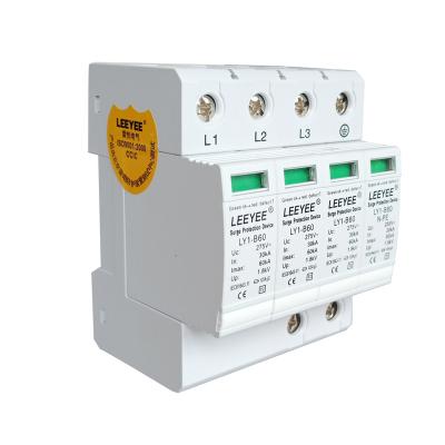 China AC CE Lightning Surge Protector 3P+N-PE 60KA LY1-B60 4P 275V AC 275V for sale