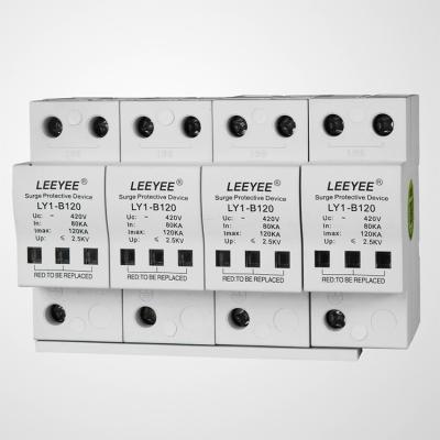 China Lightning Protection 120KA 4P Class II AC Surge Protection Device for sale