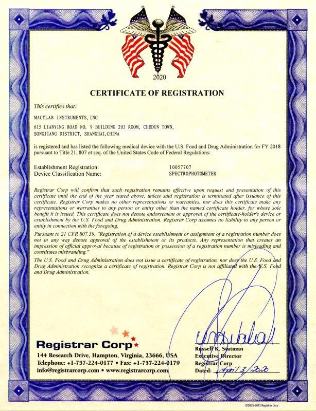 FDA - Macylab Instruments Inc.