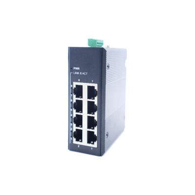 China LACP 8*10/100/1000 Base-TX 10/100/1000 Mbps 1.8Gpbs Industrial Ethernet Switch for sale