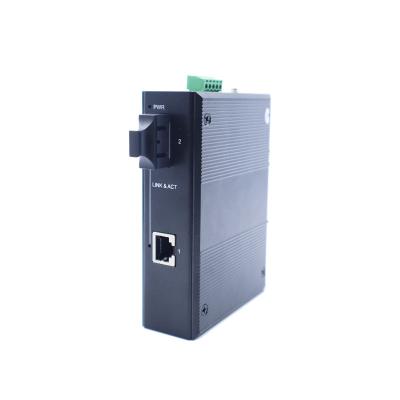 China LACP 1*10/100/1000 Base-TX RJ45 Ports and 1*100/1000 Base-FX 10/100/1000 Mbps Industrial Fiber Media Converter for sale