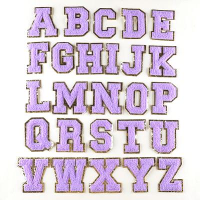 China 8 cm Patches de letras de chenille Alphabet Set para roupas Custom Ferro Em Toalha de bordado à venda