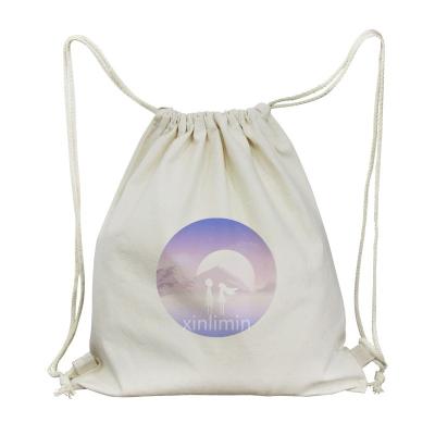 China Customized Logo Custom Organic Cotton Tote Bag Recycled Cotton Canvas Bag Drawstring Bag for sale