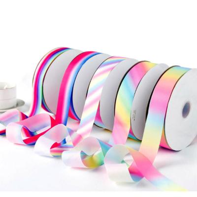 China 100% Polyester Single Face Designer Grosgrain Ribbon Stripe 3 Inch for sale