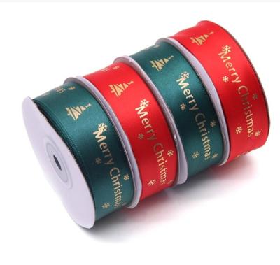 Cina Merry Christmas Alphabet Woven Edge Ribbon per decorazioni personalizzate per festivi in vendita