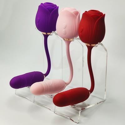 China Rose shape vibrating dildo for lady rose with dildo rose shape silicone dildo vibrator for sale