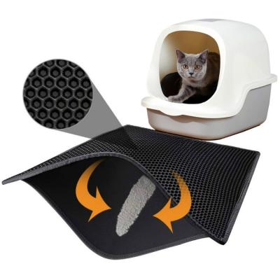 China Honeycomb Hole Double Layer Eva Clean Anti-dirt Viable Non-Slip Waterproof Pet Mat for sale