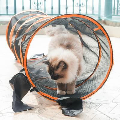 China Removable Cover Mesh Crawl Path Educational Indoor Pet Toy Outdoor Foldable Cat Tunnel for sale