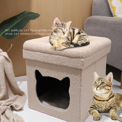 China Modern Cat Igloo Removable Cover With Washable Mat For Small Pet Multi Large Kitten Kitty Cat House for sale