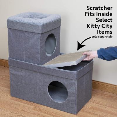 China Removable Cover Cat Hideaway Playhouse Cube Scratcher Large Collapsible Cat Bed Cave for Pet Kitty for sale