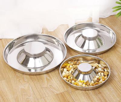 China New Frontier Exclusive Automatic Pet Bowl Anti-Clog and Stop-Eating Dog Food Bowl Stainless Steel Customized for Dogs Inoa for sale