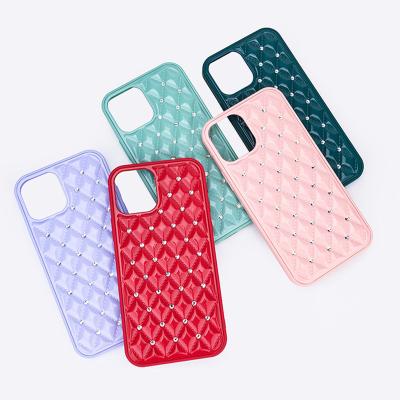 China Vintage Shockproof Suede Inlaid Diamond Soft Border Throw Luxury PC Tpu Phone Case 11 14 12 For i Max 13 Pro Phone Case for sale