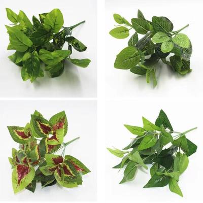 China Wedding Home Decoration Artificial Plants Grow Golden Green Branch Plastic Scindapsus Leaves for Home and Garden Accessories and Decorations for sale