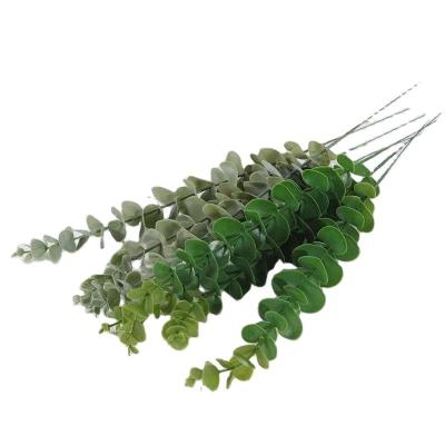 China Home Artificial Single Straight Leaf Silver Dollar Stems Greenery Decoration Silk Silk Eucalyptus Eucalyptus For Party Wedding Home Decor for sale