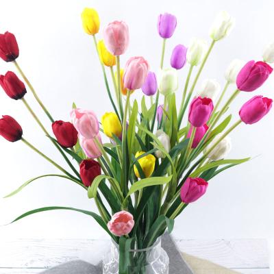 China 70% Polyester + 20% Plastic + 10% Metal Tulip Autumn Decor Hot Selling Decorative Artificial Flowers 5 for sale