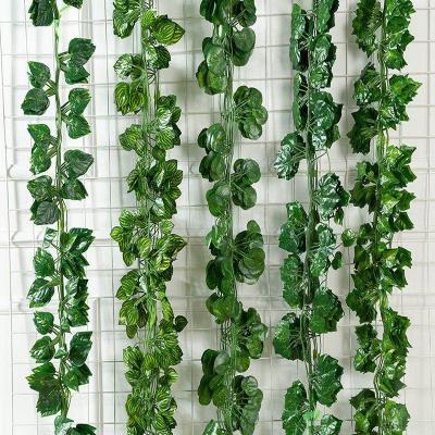 China Amazon Hot Sale 12pcs/lot Artificial Silk/Plastic Ivy Leaf Plants Vine Hanging Garland for sale