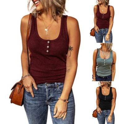 China Ladies Straight Sleeveless Blouses Tops Fashionable Women's Shirts Breathable Solid Color Women's Vest Plus Size T-shirts for sale