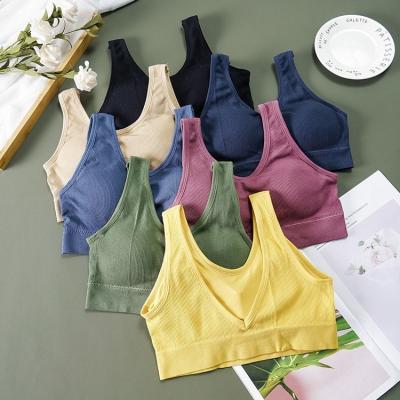 China QUICK DRY Women's Chest Comfortable Wrap Tube Top Vest Fitness Yoga Bra Gather Ladies Sports Bra for sale