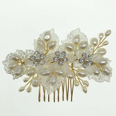 China Wedding Headband SHSS2082 New Product Bridal Jewelry Set Gold Leaf Hair Comb Bridal Hair Accessories for sale