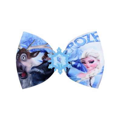 China 4.7 Inch Baby Princess Elsa Bow Clip Blue Hair Accessories Hangers Blue Undamaged Baby Elsa Bow Kids Hairpin For for sale