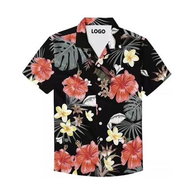 China 2022 Customs Sleeve Sublimation Cotton Flannel Hawaiian Anti-pilling Shirt for sale