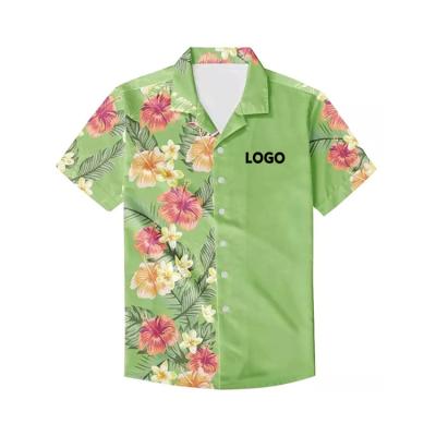 China Hip Hop Custom Sublimation Anti-pilling Shirt Hawaiian Digital Printed Plain For Beach for sale