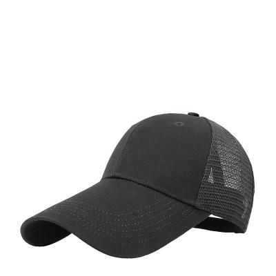 China Factory Wholesale COMMON 6 Panel Curved Long Brim Sports Cover Custom Designer Mesh Back Baseball Hats Adjustable Trucker Hat For Women Men for sale