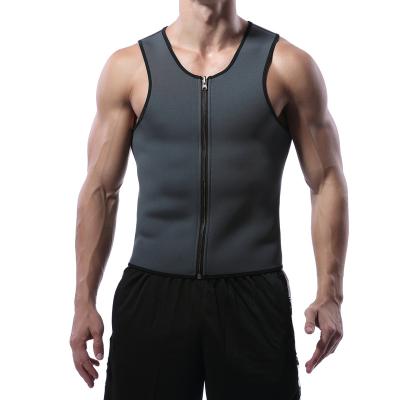 China 2022 Fat Burner Fajas Colombianas Body Shaper Tank Top Neoprene Zipper Sauna Vest Waist Trainer Wholesale Men's Plus Size Shapers QUICK DRY for sale