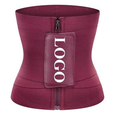 China Waist Slimming Long Custom Logo Torso Waist Trainer With Zipper 30cm Corset 3 in one Waist Trainer Wrap Belt 1007 for sale