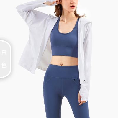 China 2021 Women's Fitness Clothing Sun Gym Clothing Anti Yoga Jacket QUICK DRY for sale