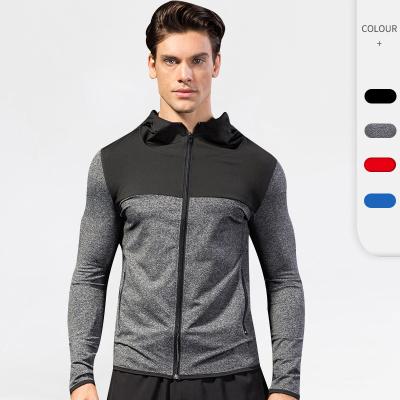 China Men's Breathable Sports Coat Quick Dry Sports Coat Windproof Training Running Casual Fitness Zipper Hoodie for sale