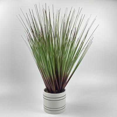 China Greenery Faux Handmade Shrubs Plant Indoor Outdoor Home Decoration Mini Artificial Potted Onion Grass Wheat Onion Grass Garland Ornament for sale