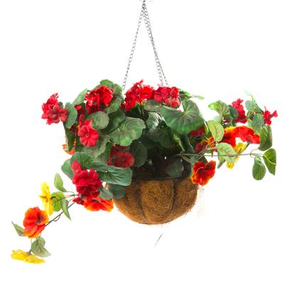 China Nature Plant Front Door Wall Home Indoor Handmade Outdoor Decoration Butterfly Orchid Rattan Woven Artificial Hanging Basket for sale