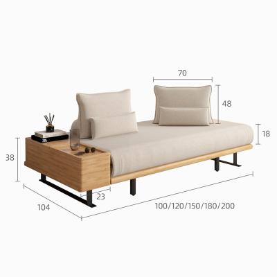 China Extendable multifunctional Scandinavian solid wood sofa bed can be folded simple modern living room double original wooden sofa for sale