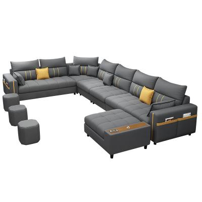 China Extendable Leisure Sofa Comfortable Durable Deep Modular Leather Sofa Sofa Set Luxury Contemporary for sale