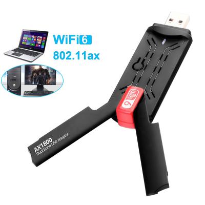 China Office & Laptop WiFi 6 USB Adapter AX1800 2.4G/5GHz Wi-Fi Network Card Dual Band USB 3.0 WiFi Wireless Adapter For Windows7/10/11 for sale