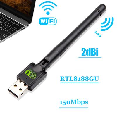 China Office & Portable 150Mbps 802.11n/g/b Mini Wireless USB WiFi Network LAN Card Wifi Dongle For Set Top Box for sale