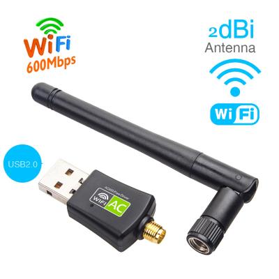 China Office & High Quality WI fi Free Antenna Laptop USB 2.0 Driver 2dBi Rotatable Dongle 600Mbps Realtek RTL8811CU WiFi Dual Band Adapter for sale