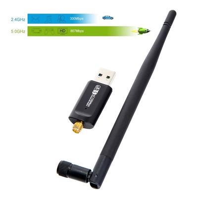 China Office & USB 3.0 2.4G 5G 1200Mbps RTL8812 Lan Ethernet Adapter Usb Wireless Wifi Adapter Wifi Dongle Laptop For Set Top Box for sale