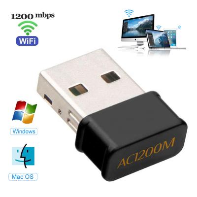 China Office & Realtek 8812 Wi-Fi Adapter 1200mbps Laptop Dual Band USB WiFi Micro Wireless Transmitter and Receiver Card for sale