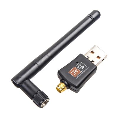 China Dual Band AC 2.4G / 5G Desktop Wireless Adapter 600MBPS Wifi Receiver RTL8811AU with Antenna RTL8811AU - BLACK for sale