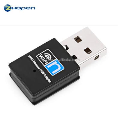 China Desktop Wi-Fi Receiver 300Mbps USB 2.0 Mini Wi-Fi Network Adapter Card for sale