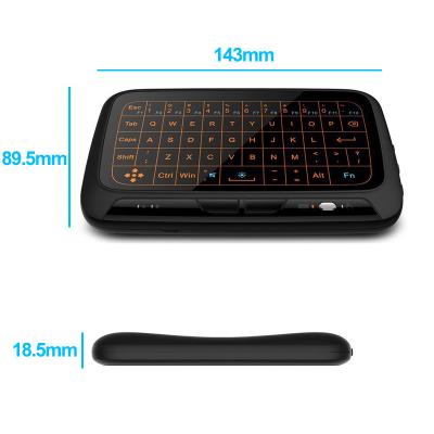 China H18 2.4G Air Mouse Backlit Dustproof Portable Touchpad Mini Wireless Laptop Keyboard With Backlit Remote Control for sale