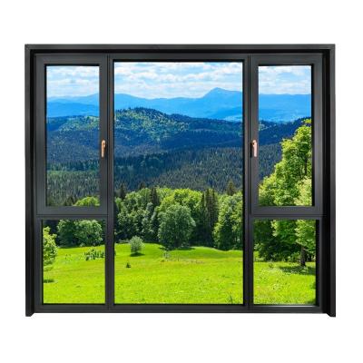 China Wood Grain Aluminum Windows Wood Frame Swing Factory Hot Sale House Window for sale